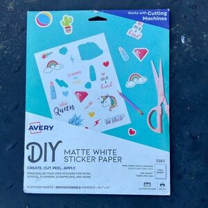 Avery DIY Matte White Sticker Sheets